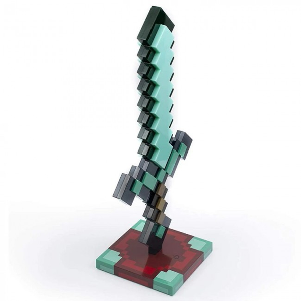 Світильник-нічник Minecraft Diamond Sword з підставкою та підсвіткою (на акумуляторі) 7838667 фото
