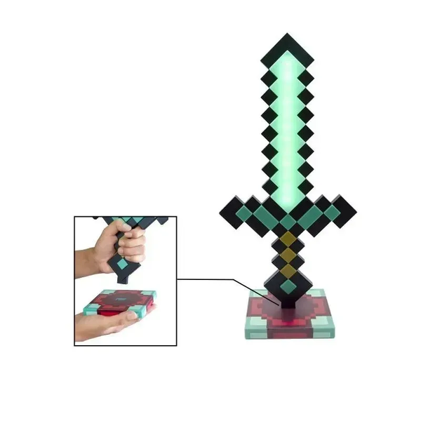 Світильник-нічник Minecraft Diamond Sword з підставкою та підсвіткою (на акумуляторі) 7838667 фото
