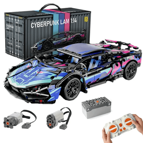 Конструктор Lamborghini Sian FK937 Cyberpunk на дистанційному керуванні чорний (1291 деталь, масштаб 1:14) 7838645 фото